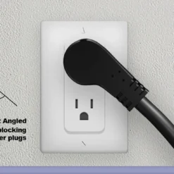 14 In 16 AWG Ultra Low Profile Angle NEMA 5-15P To 2 NEMA 5-15R Power Cord Splitter -Schuko shop 10w1 lp042xx 6
