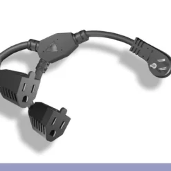 14 In 16 AWG Ultra Low Profile Angle NEMA 5-15P To 2 NEMA 5-15R Power Cord Splitter -Schuko shop 10w1 lp21214 y 1 2