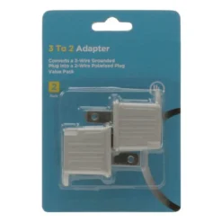 3 Prong To 2 Prong Adapter 125V/15A UL 2pc Pack -Schuko shop 2105 sf 04 p1