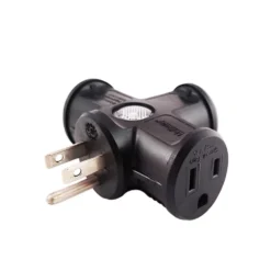 3-Outlet Indor And Oudoor Grounded Wall Tap 3 Prong Wall Adapter