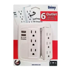 6 Outlet Swivel Wall Tap Adapter W/ 500J Surge Protector And 2 USB Charging Ports -Schuko shop 2105 sf 30 p2