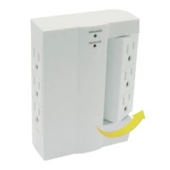 6 Outlet Swivel 3Prong Wall Tap Adapter 300J Surge Protector -Schuko shop 2105 sf 31 p2