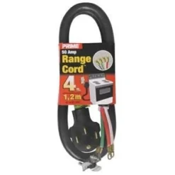 6/2 & 8/2 50 Amp Black 4-Wire Range Cord