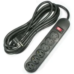 9ft 6-Outlet Power Strip AC125V 14 AWG Black