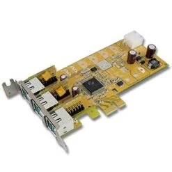 3-Port 12V Powered USB Low-Profile PCI Express Card