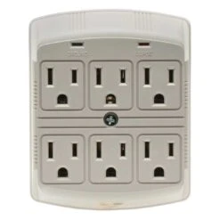 6 Outlet Plug-In Surge Protector -Schuko shop 51w1 06 p2