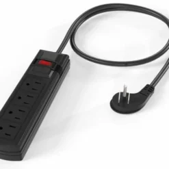 Portable 4 Outlets Power Strip With Surge Protector, 45˚ Degree Thin Plug