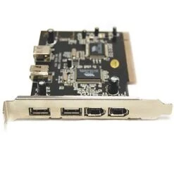 3 Port USB 2.0 & 3 Port Firewire IEEE 1394 PCI Combo Adapter -Schuko shop fw40 30 02