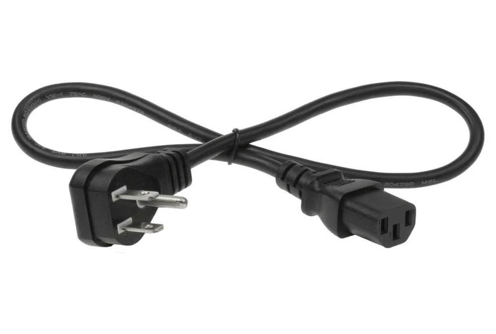 18 AWG NEMA 5-15P To C13 Standard Power Cord Wall Side Right Angle 2 18 AWG NEMA 5-15P To C13 Standard Power Cord Wall Side Right Angle - Image 2