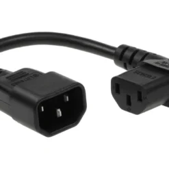 C14 To C13 Power Extension Cord 10Amp 250V 18/3 AWG Left Angle
