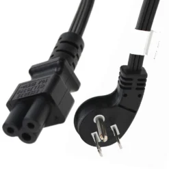Ultra Low Profile Angle NEMA 5-15P To C5 Straight Power Cord