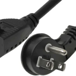 Ultra Low Profile Angle NEMA 5-15P To NEMA 5-15R Power Cord