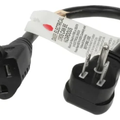 1ft 16 AWG NEMA 5-15P To NEMA 5-15R Outlet Saver Power Extension Cord Wall Side Right Angle