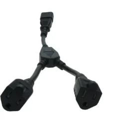 16 AWG IEC 60320 C14 To NEMA 5-15R Splitter Power Cord