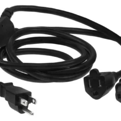 6ft 16 AWG 1-to-2 Power Cord Splitter SJT (NEMA 5-15P To 1 NEMA 5-15R + 1 IEC320)