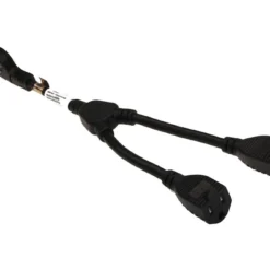 1ft 14 AWG Ultra Low Profile Angle NEMA 5-15P To 2 NEMA 5-15R Power Cord Splitter