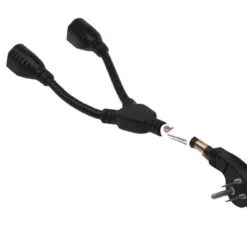 14 In 16 AWG Ultra Low Profile Angle NEMA 5-15P To 2 NEMA 5-15R Power Cord Splitter -Schuko shop p7yy ra45 dd 01 blk p2 2 1