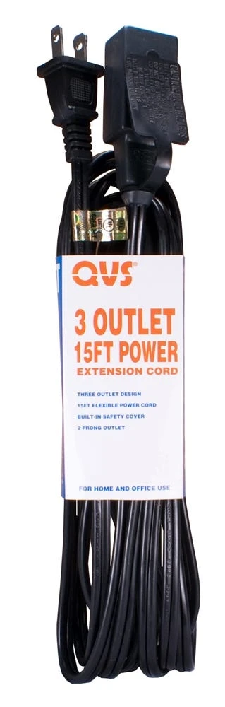 3-Outlet 2-Prong Power Extension Cord 15ft 2 3-Outlet 2-Prong Power Extension Cord 15ft - Image 2