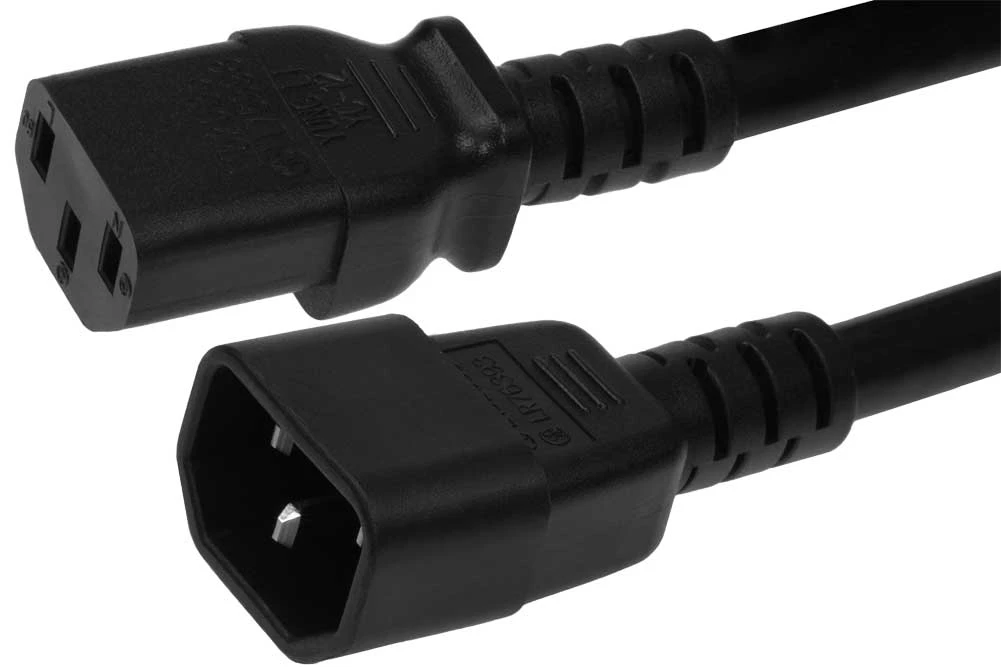 IEC320 C14 To C13 Extension Power Cord 14/3 SJT (15A 250V) 2 IEC320 C14 To C13 Extension Power Cord 14/3 SJT (15A 250V) - Image 2