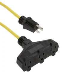 3-Outlet 14 AWG Outdoor NEMA 5-15P To NEMA 5-15R SJTW Power Extension Power Cord