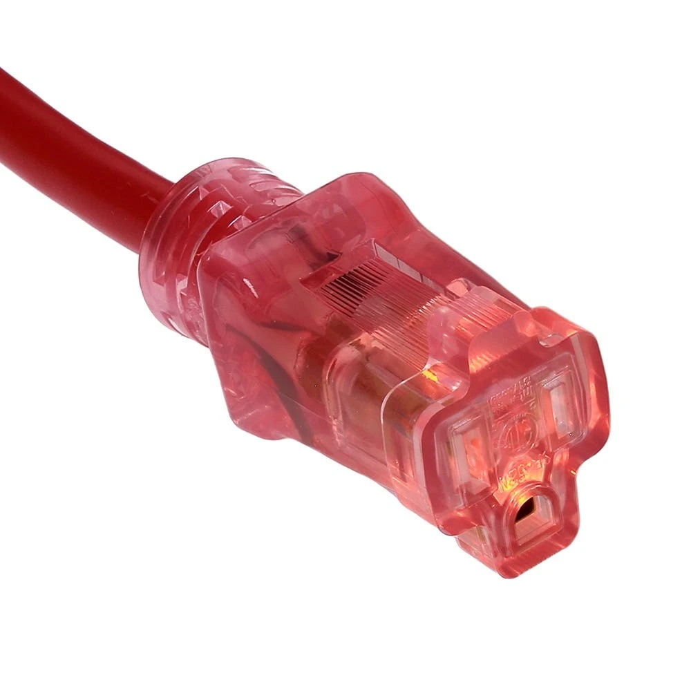 Lighted Color Outdoor NEMA 5-15P To NEMA 5-15R SJTW Extension Power Cord 2 Lighted Color Outdoor NEMA 5-15P To NEMA 5-15R SJTW Extension Power Cord - Image 2
