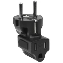 NEMA 5-15R To European CEE7/7 Angled Power Plug Adapter