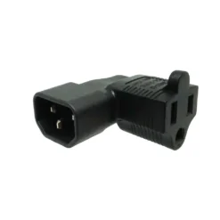 Right Angled NEMA 5-15R To C14 Plug Adapter