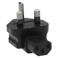 C13 To UK BS1363 Angled Power Plug Adapter