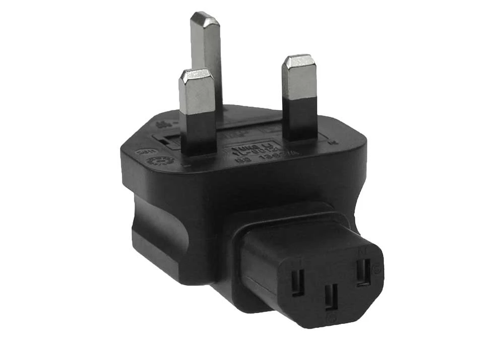 C13 To UK BS1363 Angled Power Plug Adapter 1 C13 To UK BS1363 Angled Power Plug Adapter
