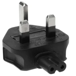 Angled IEC C7 To British BS1363 UK Power Plug Adapter